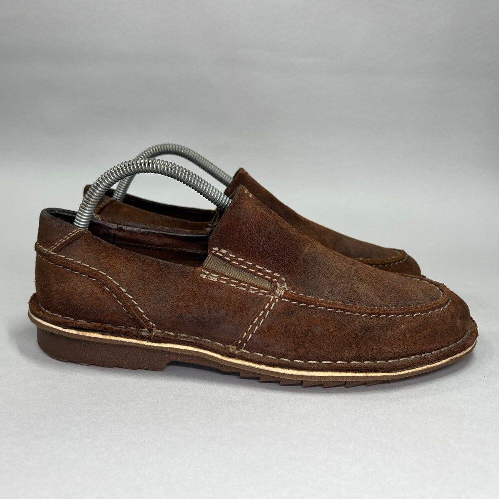 Clarks Men's Size 8.5‎ Terriers Brown Suede Leather Loafers